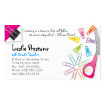 Carte de visite de professeur