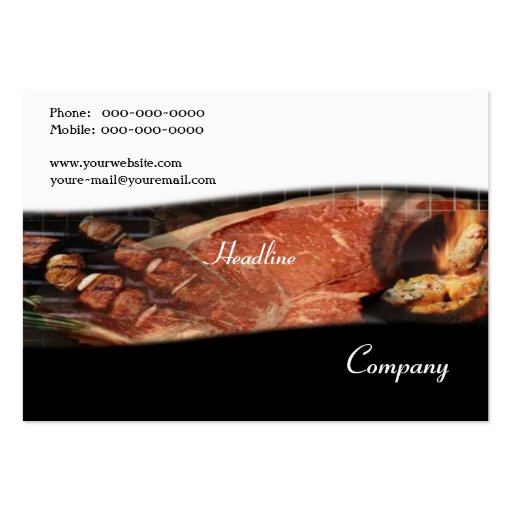 Carte de visite de recettes de BBQ