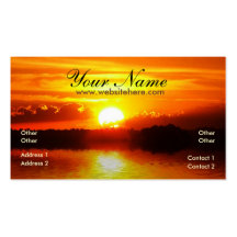 Carte de visite de réflexions de coucher du soleil