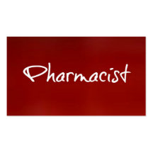 Carte de visite de rouge de pharmacien