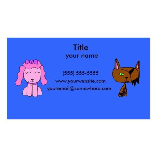 carte de visite de soin des animaux familiers