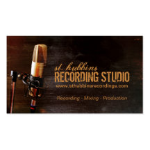 Carte de visite de studio de musique de microphone