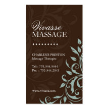 Carte de visite de thérapeute de massage
