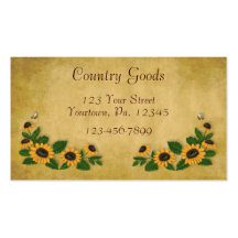 Carte de visite de tournesols de pays