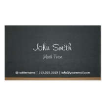 Carte de visite de tuteur de maths de tableau noir