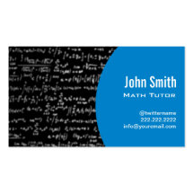Carte de visite de tuteur de maths d'équations de 