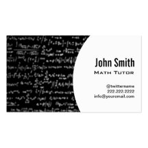 Carte de visite de tuteur de maths d'équations de 