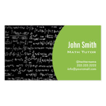 Carte de visite de tuteur de maths d'équations de 
