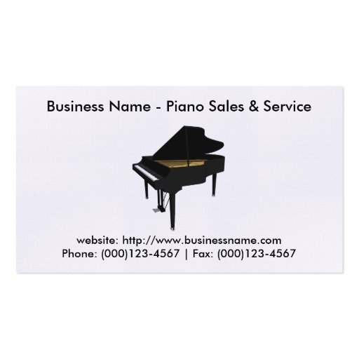 Carte de visite de ventes de piano : Modèle du pia