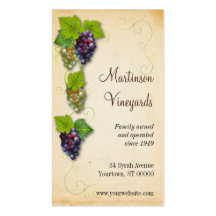 Carte de visite de vignoble