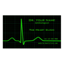 Carte de visite d'ecg de coeur