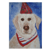 Carte de visite. Délivrance de labrador retriever