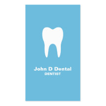 Carte de visite dentaire bleu de dentiste