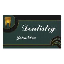 Carte de visite dentaire de dentiste d'or élégant 