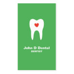 Carte de visite dentaire vert de dentiste de dent 