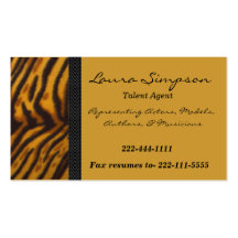Carte de visite d'impression de tigre