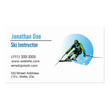 Carte de visite d'instructeur de ski