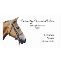 Carte de visite d'instructeur d'équitation