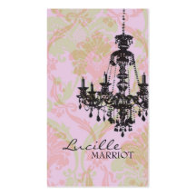 Carte de visite du lustre 2 de damassé (vert rose)