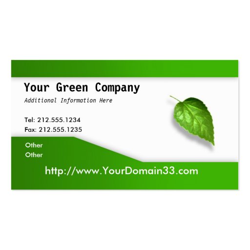 Carte de visite editable de Green Company