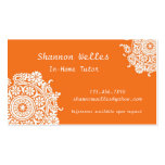 Carte de visite élégant dans orange et blanc