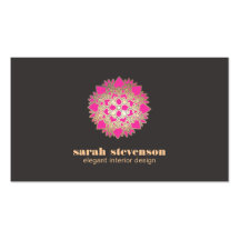 Carte de visite élégant de Lotus de rose de design