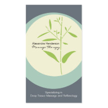 Carte de visite en bambou de thérapie de massage d