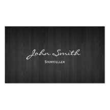 Carte de visite en bois foncé chic de conteur
