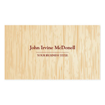 Carte de visite en bois léger et foncé de texture