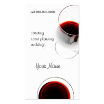 carte de visite en verre de vin rouge