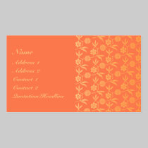 Carte de visite fait sur commande floral orange él cartes de visite