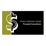 Carte de visite financier d'olive noire de conseil cartes de visite