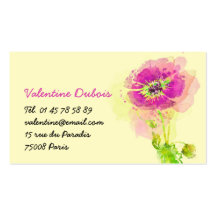 Carte de visite Fleur Aquarelle