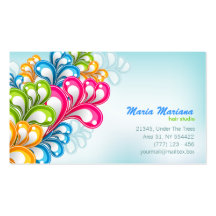 Carte de visite floral abstrait