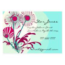Carte de visite floral de remous - bleu Sherbert d