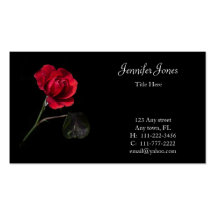 Carte de visite floral de rose rouge