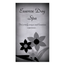 Carte de visite floral grunge, gris