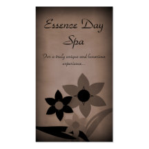 Carte de visite floral grunge, moka