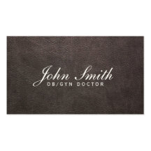 Carte de visite foncé chic du cuir OB/GYN