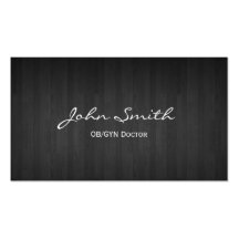 Carte de visite foncé chic en bois OB/GYN