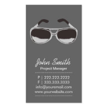 Carte de visite gris-foncé de lunettes de soleil d