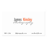 Carte de visite gris, orange et blanc de photograp