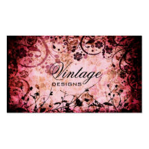 Carte de visite grunge floral
