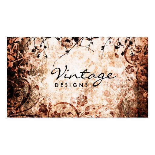 Carte de visite grunge floral