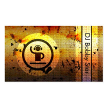 Carte de visite grunge métallique du DJ d'or frais