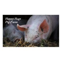 Carte de visite heureux de ferme de porc de porcs