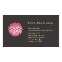Carte de visite holistique rose d'arts curatifs de
