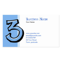 Carte de visite idiot de bleu du numéro 3