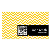 Carte de visite jaune de psychiatre de zigzag