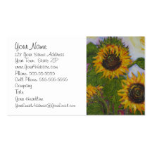 Carte de visite jaune de tournesol